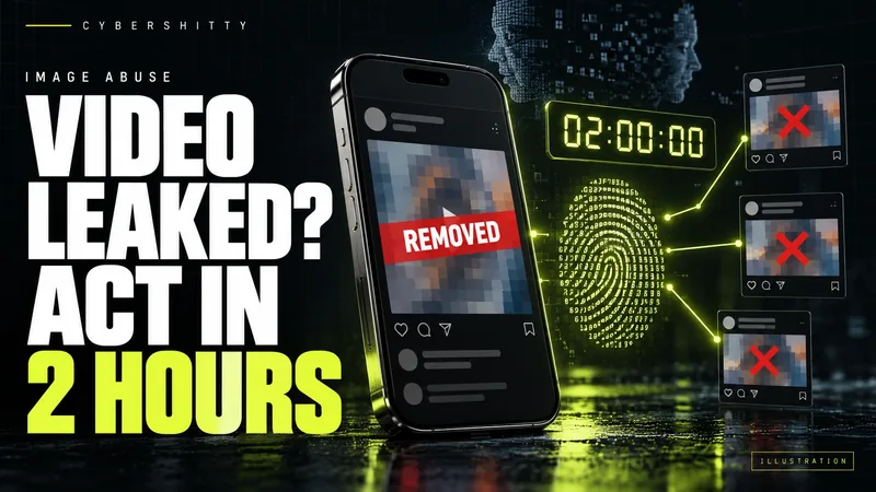 प्रतीकात्मक चित्र, जिस पर अंग्रेज़ी में लिखा है: VIDEO LEAKED? ACT IN 2 HOURS